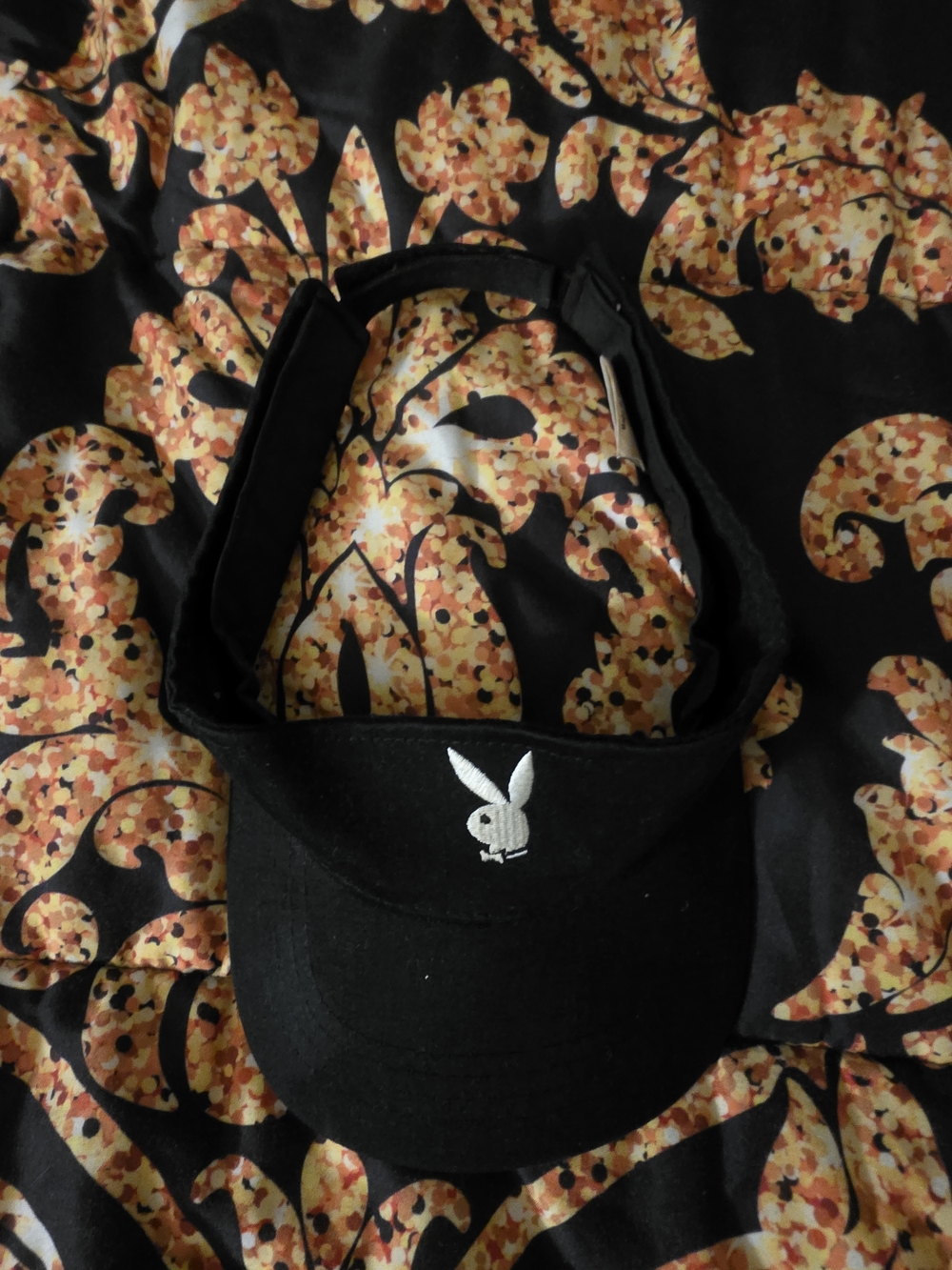 PLAYBOY Black Visor with White Bunny Logo